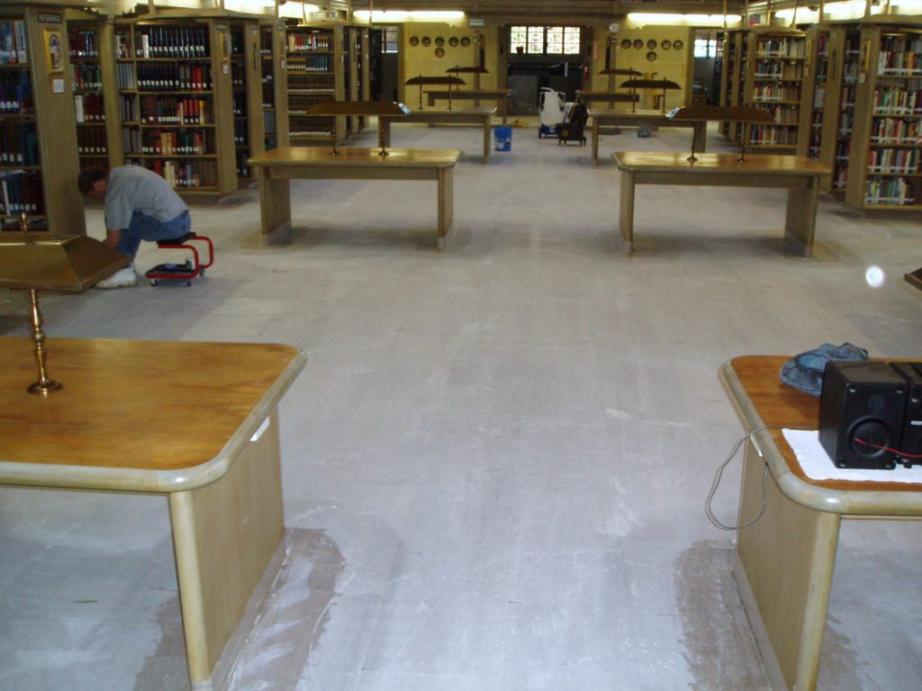 Tennessee Pink marble flooring prior to restoration