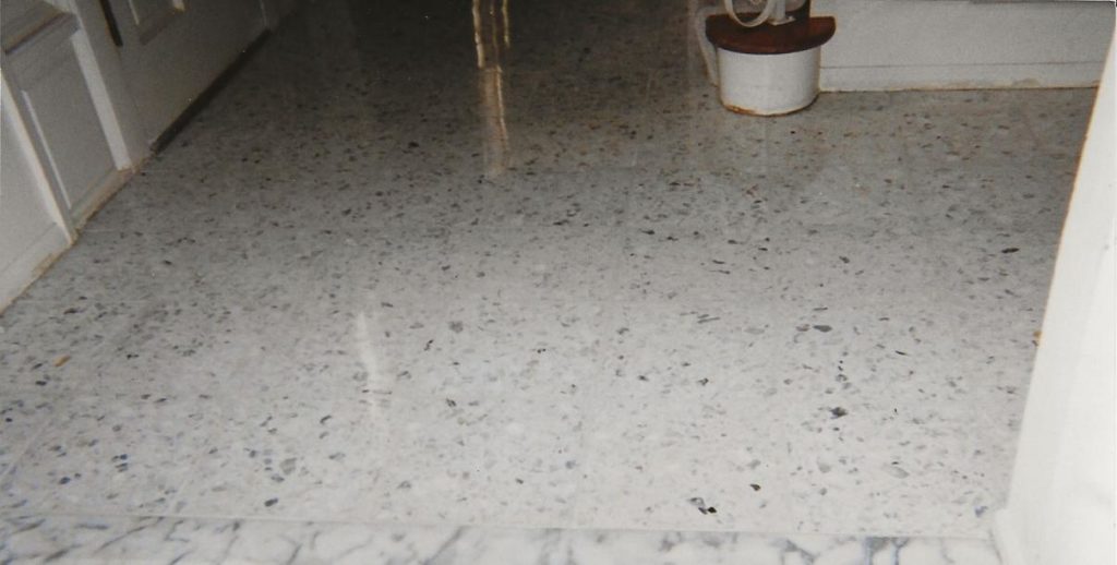 Terrazzo tile flooring after restoration