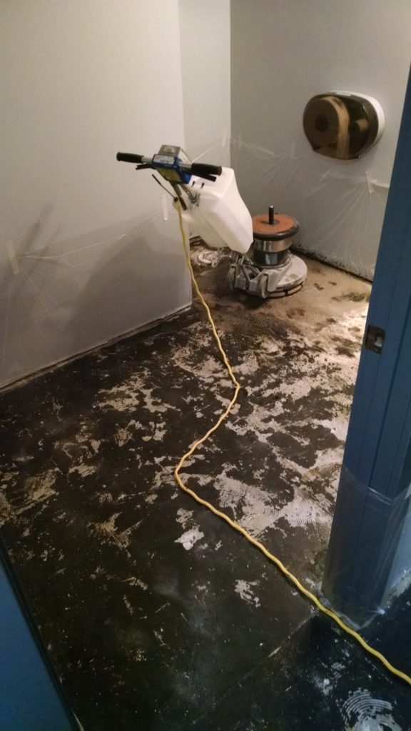 Mastic removal on concrete flooring