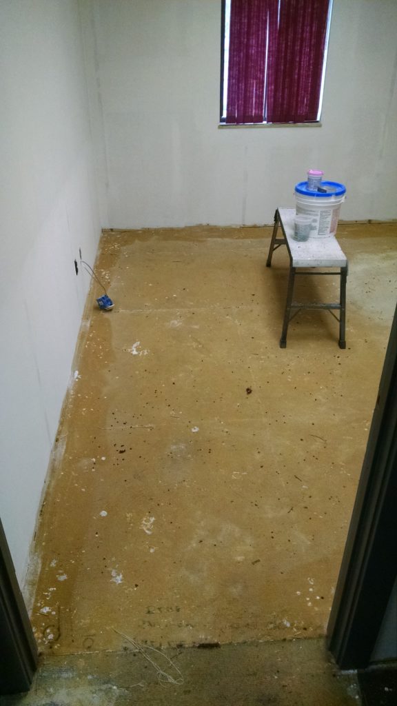 Carpet glue removal from concrete