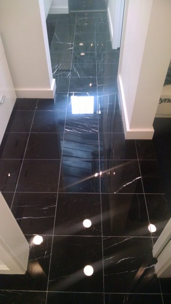 Polished Black Marble Flooring
