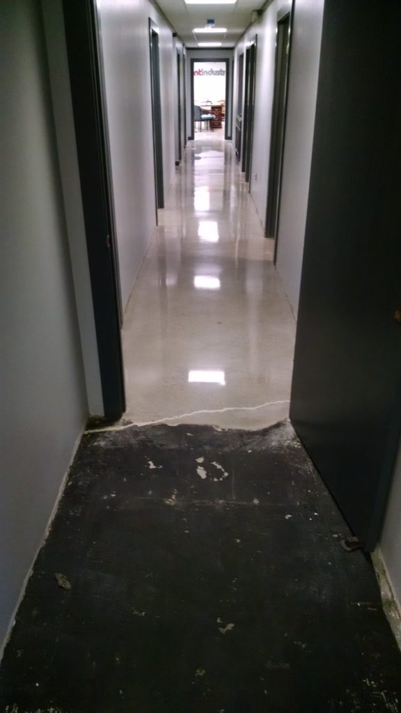 Concrete resurfacing project in progress