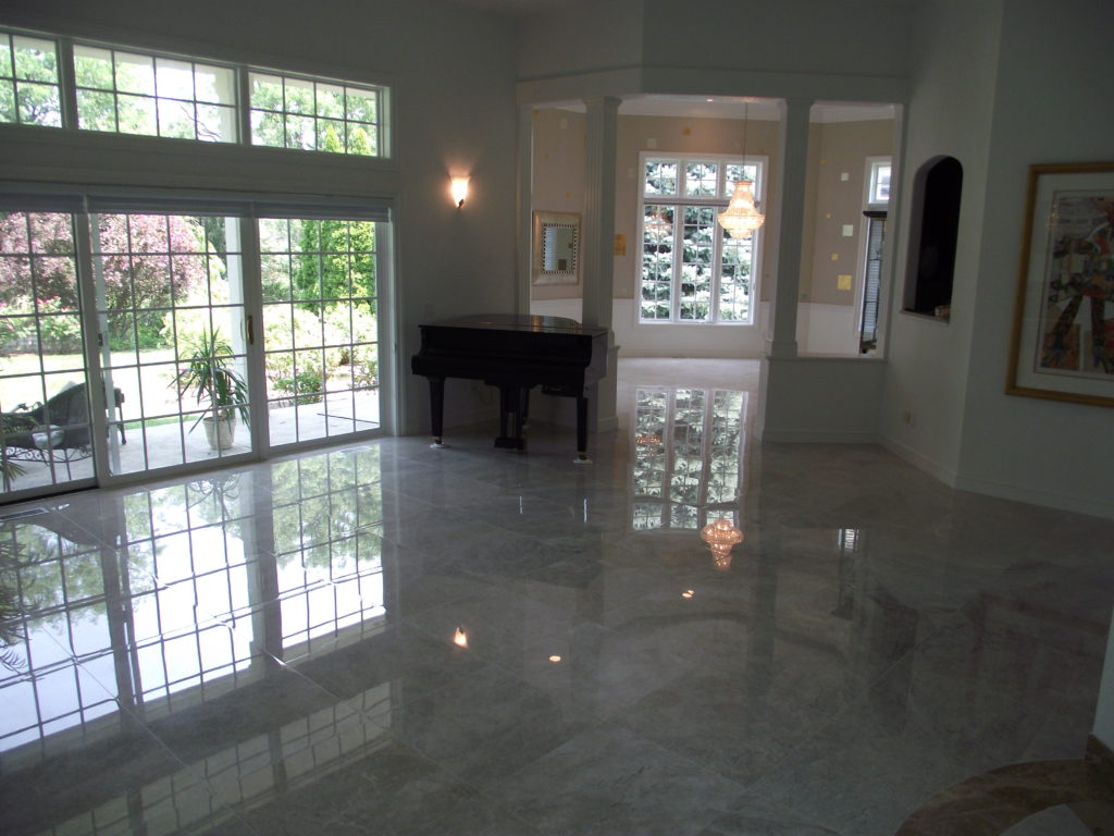 white marble flooring