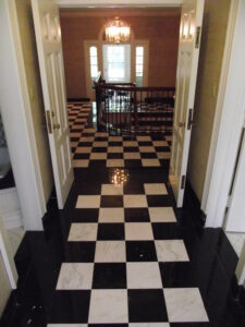 checkerboard marble flooring