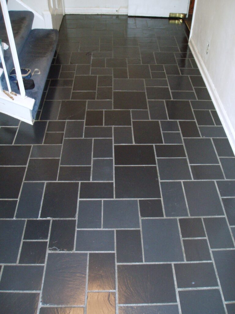 Slate flooring after restoration